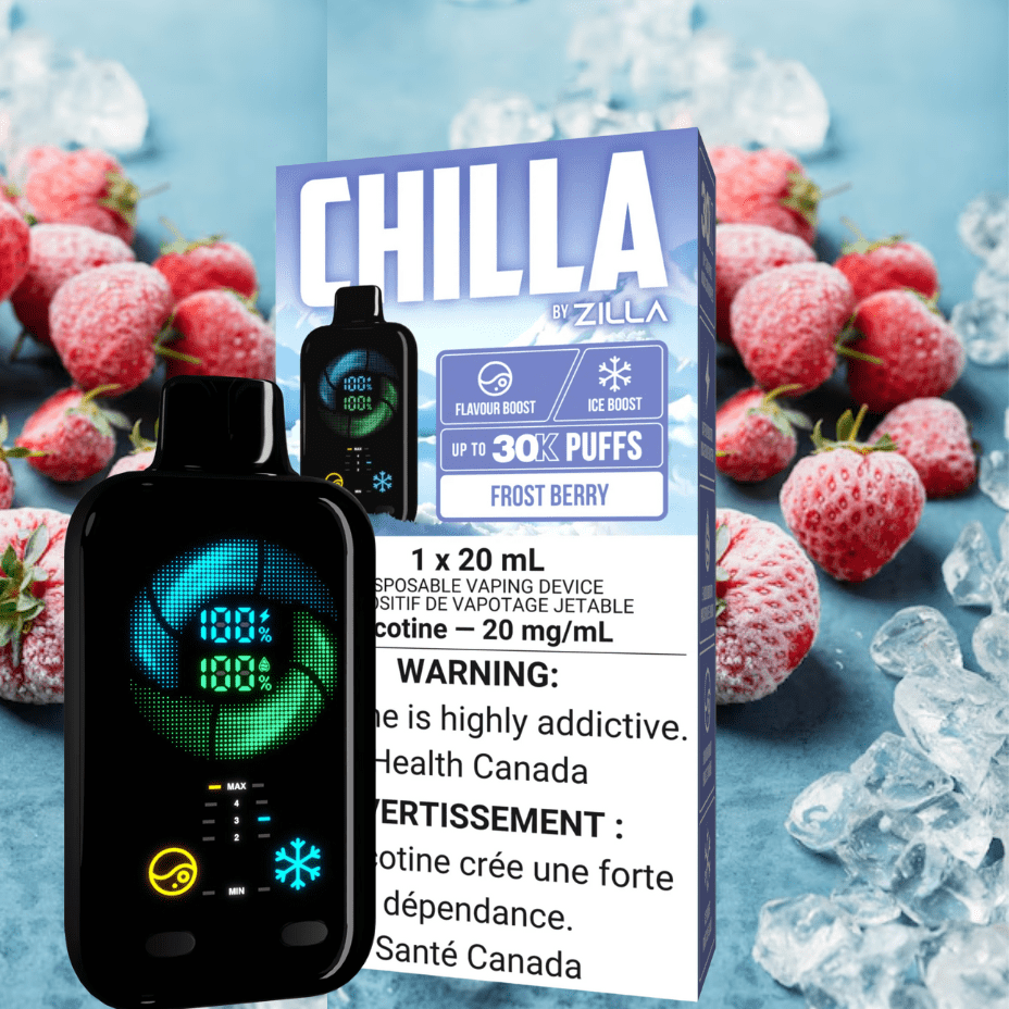 Chilla by Zilla 30k Disposable Vape-Frost Berry Vapexcape Vape and Bong Shop Regina Saskatchewan