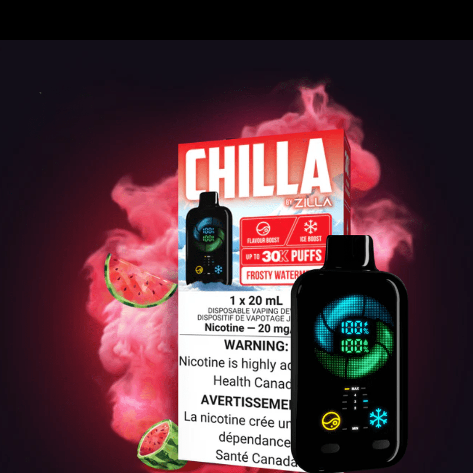 Chilla by Zilla 30k Disposable Vape-Frosty Watermelon Vapexcape Vape and Bong Shop Regina Saskatchewan