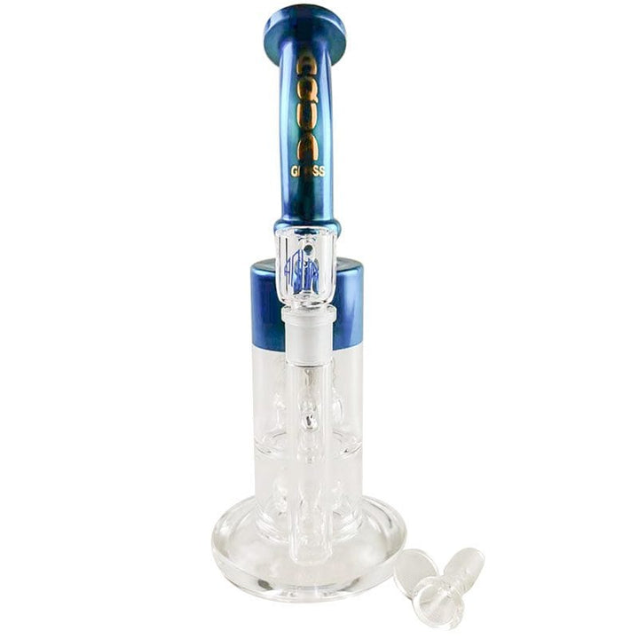 Aqua Glass Laid Back Chrome Dab Rig-12" Vapexcape Vape and Bong Shop Regina Saskatchewan