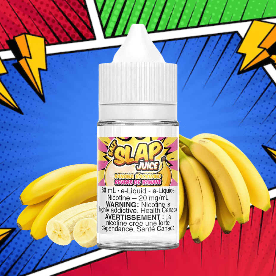 Banana BackHand Salt by Slap Juice 30ml / 12mg Vapexcape Vape and Bong Shop Regina Saskatchewan