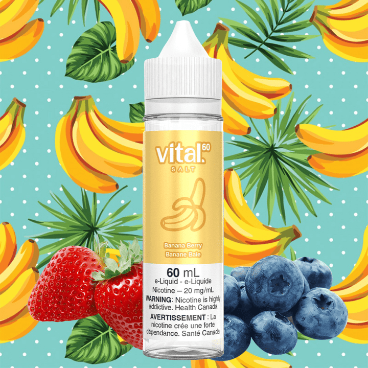 Banana Berry by Vital 60 Salt 60ml / 12mg Vapexcape Vape and Bong Shop Regina Saskatchewan