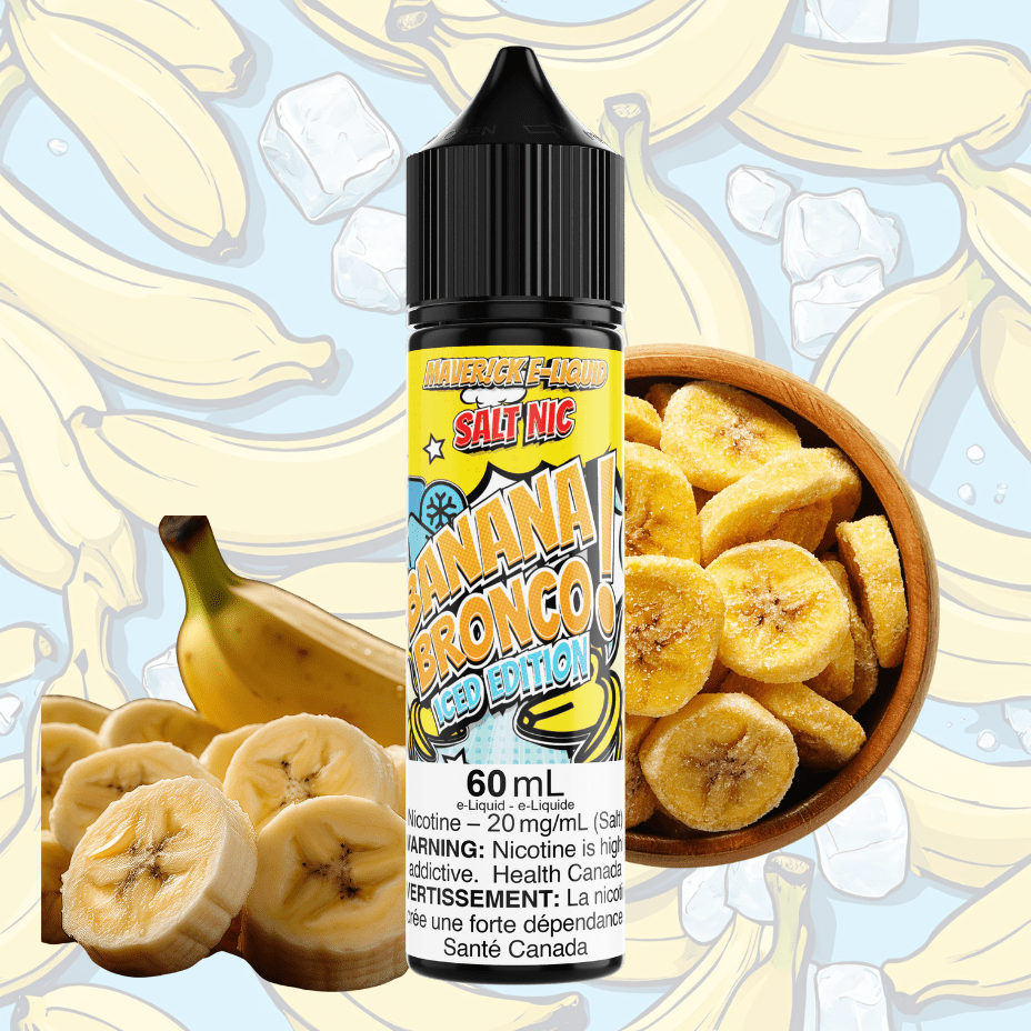 Banana Bronco Iced Salt by Maverick E-Liquid 60mL / 20mg Vapexcape Vape and Bong Shop Regina Saskatchewan