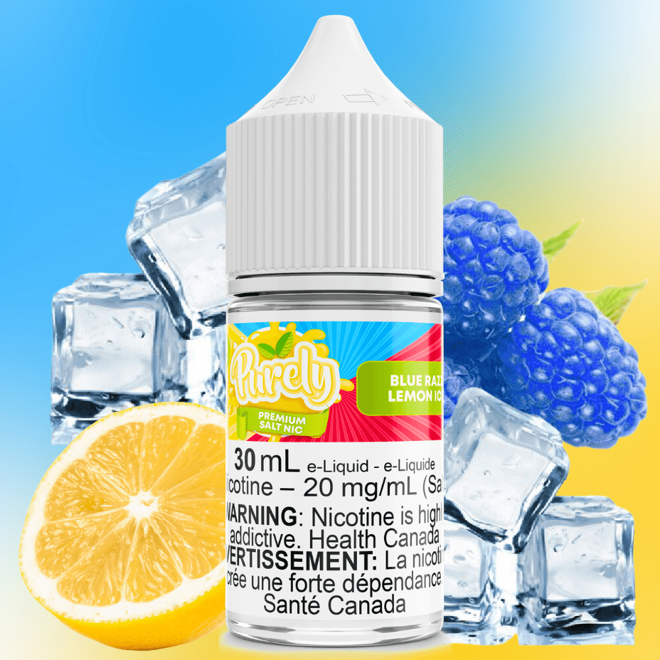 Blue Razz Lemon Ice Salt Nic by Purely E-Liquid Vapexcape Vape and Bong Shop Regina Saskatchewan