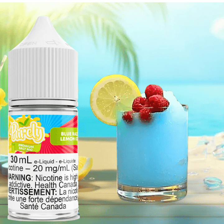 Blue Razz Lemon Ice Salt Nic by Purely E-Liquid Vapexcape Vape and Bong Shop Regina Saskatchewan