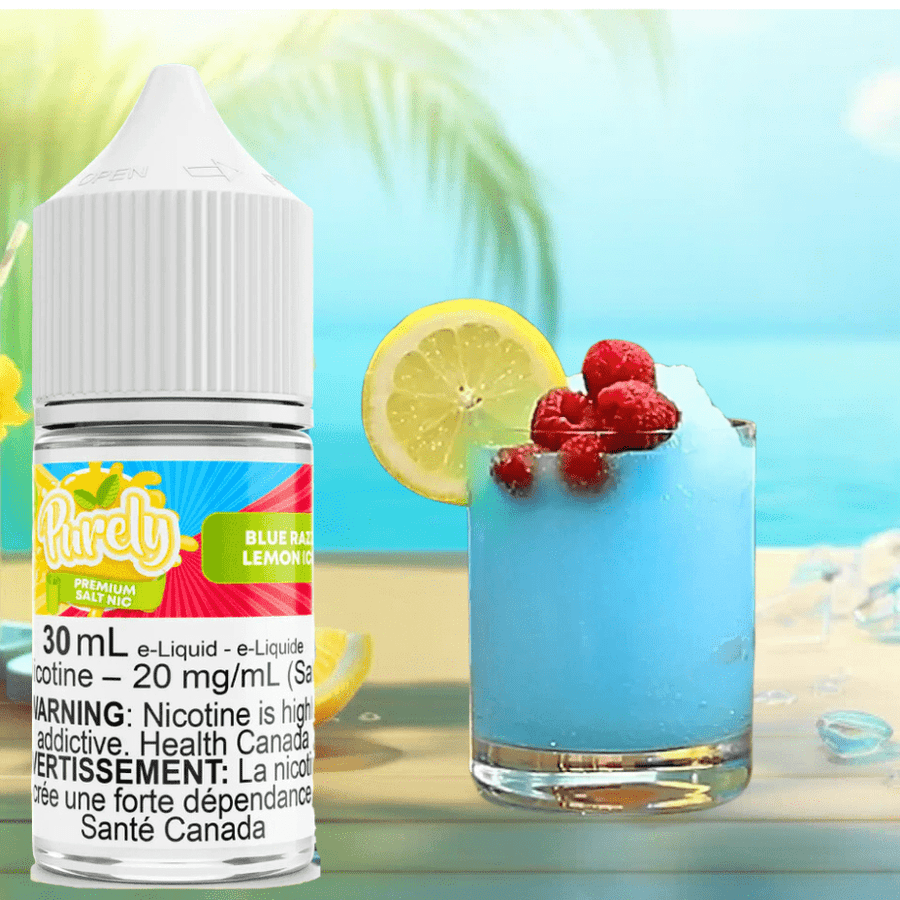Blue Razz Lemon Ice Salt Nic by Purely E-Liquid Vapexcape Vape and Bong Shop Regina Saskatchewan