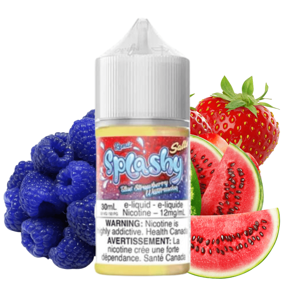 Blue Strawberry Watermelon Salts by Splashy E-Liquid 30mL / 12mg Vapexcape Vape and Bong Shop Regina Saskatchewan