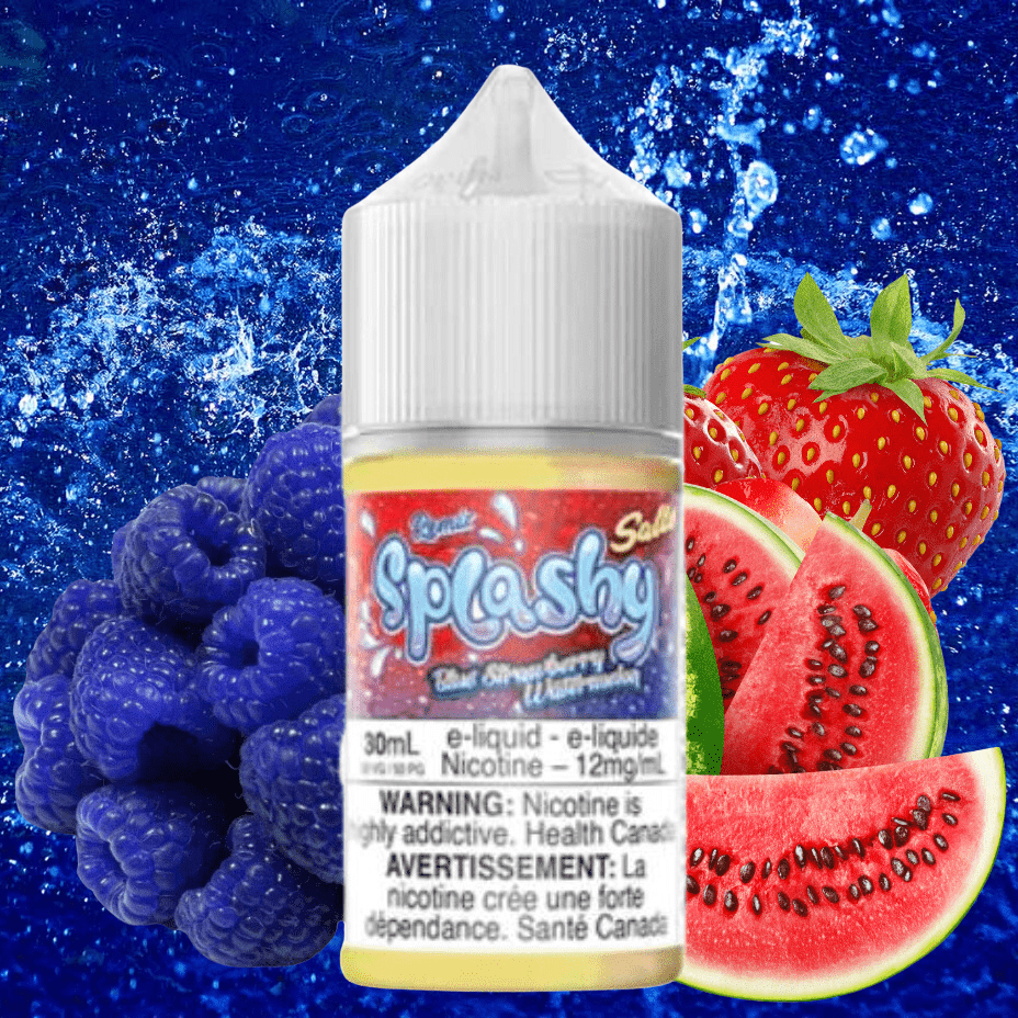 Blue Strawberry Watermelon Salts by Splashy E-Liquid Vapexcape Vape and Bong Shop Regina Saskatchewan