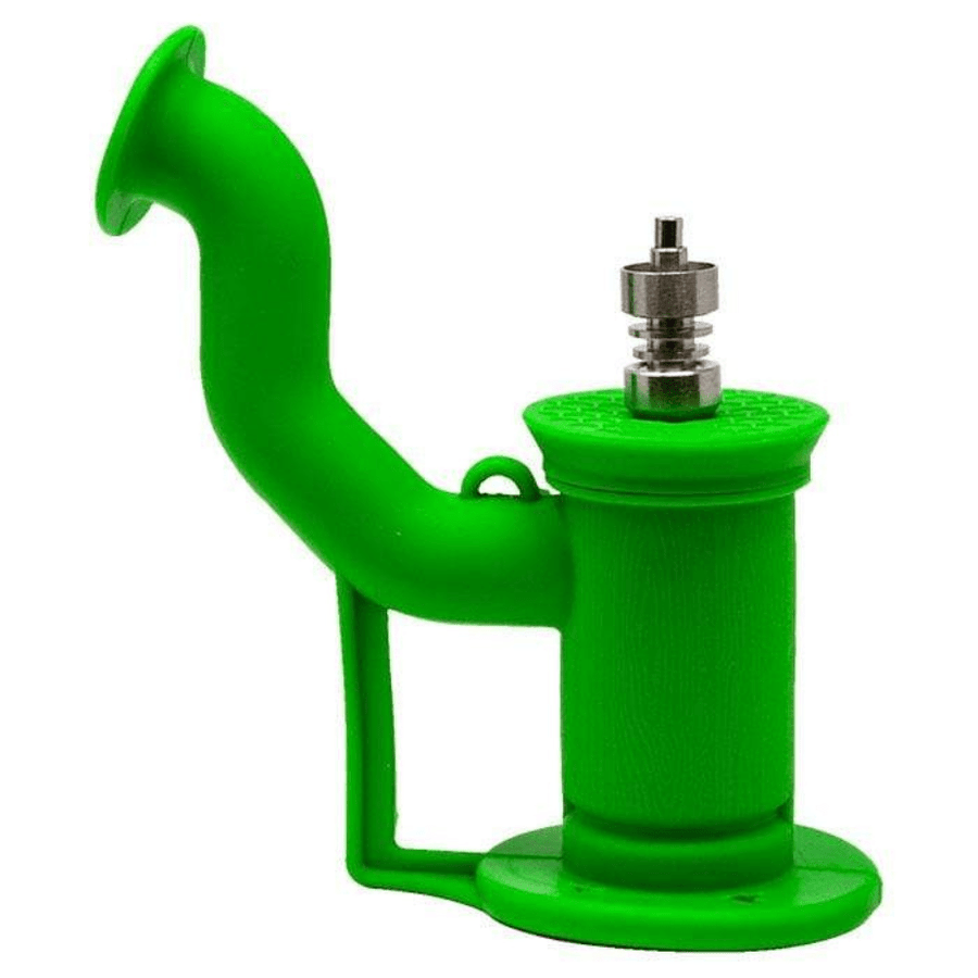 Cannatonik Silicone Green Bubbler With Titanium Nail And Tool Vapexcape Vape and Bong Shop Regina Saskatchewan