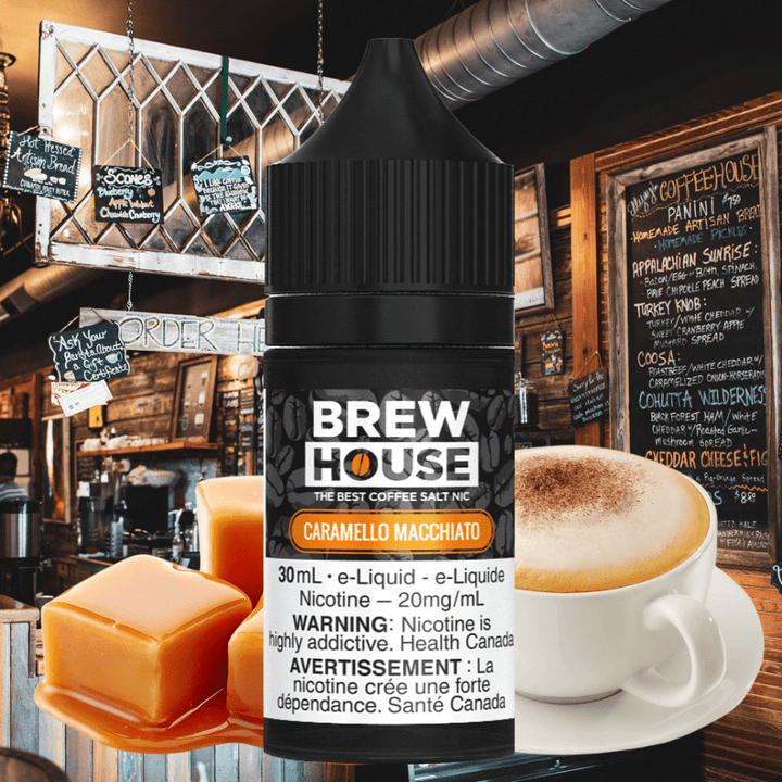 Caramello Macchiato Salt by Brew House E-Liquid Vapexcape Vape and Bong Shop Regina Saskatchewan