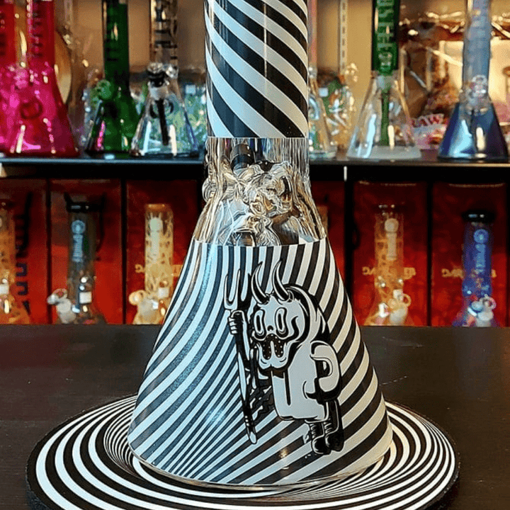 Castle Glassworks 7mm Demon Beaker Bong-16" Vapexcape Vape and Bong Shop Regina Saskatchewan