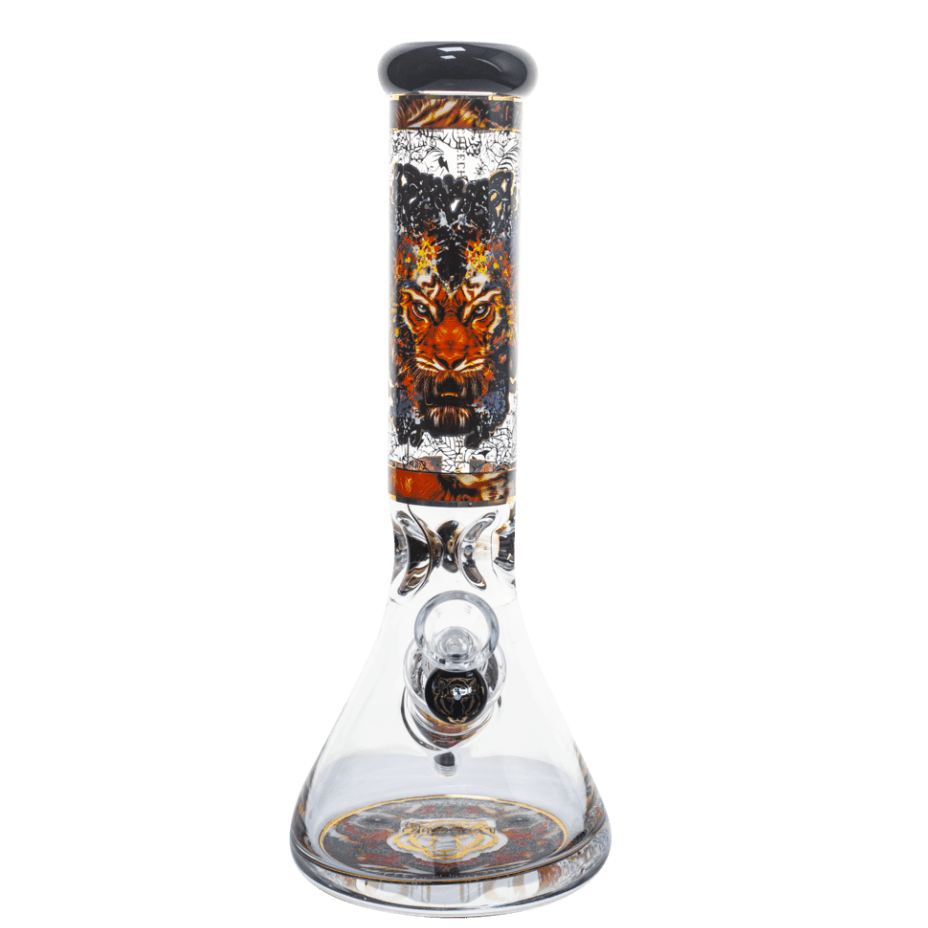 Cheech Glass 13" Tiger Decal Beaker w/ 12mm Base Vapexcape Vape and Bong Shop Regina Saskatchewan