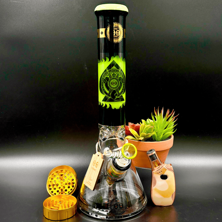 Cheech Glass 7mm Protect the Crest Beaker 14" Vapexcape Vape and Bong Shop Regina Saskatchewan