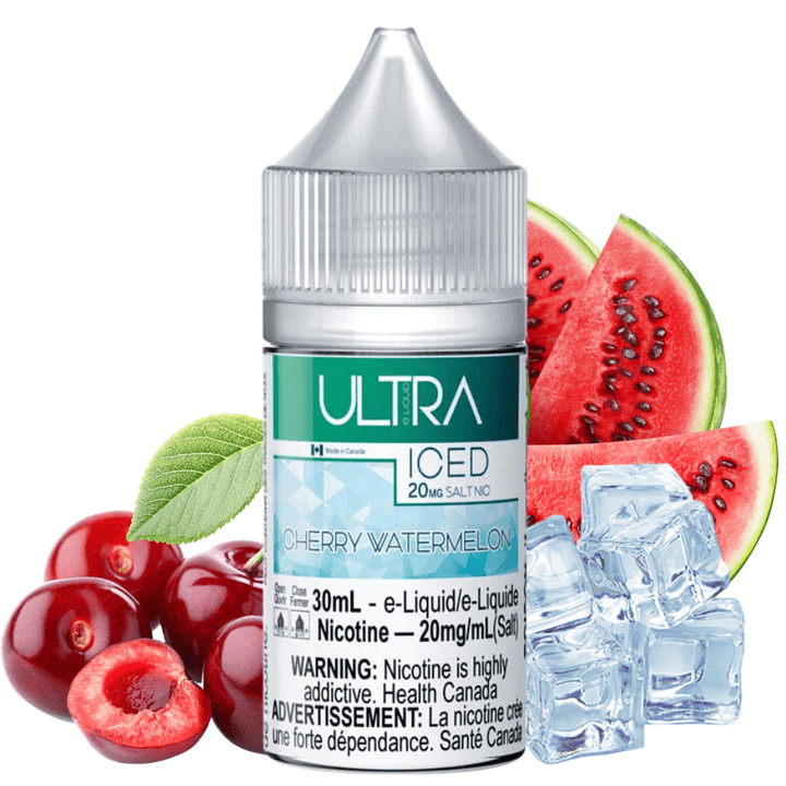 Cherry Watermelon Ice Salt by Ultra E-Liquid 10mg / 30mL Vapexcape Vape and Bong Shop Regina Saskatchewan