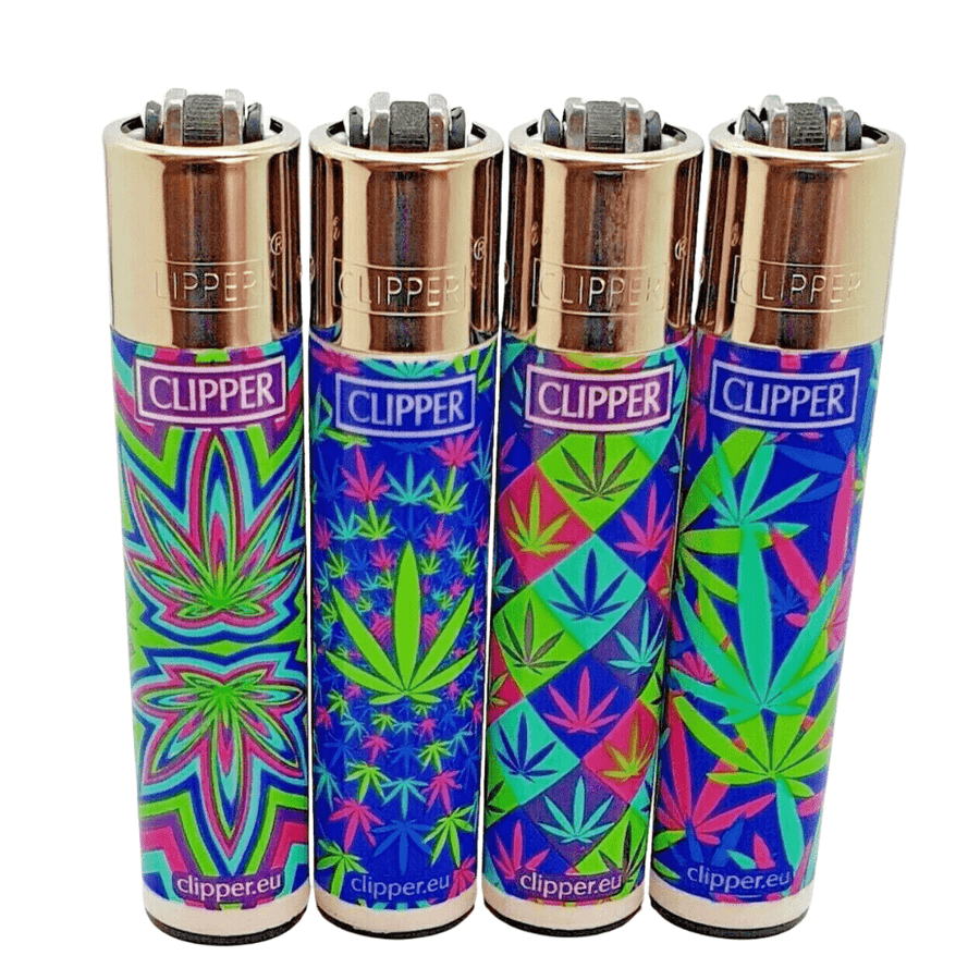 Clipper Lighters-Psychedelic Leaf Series Assorted Vapexcape Vape and Bong Shop Regina Saskatchewan