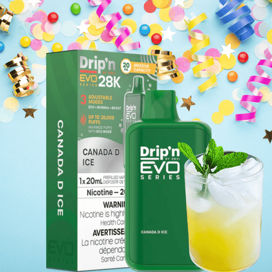 Drip'n by Envi EVO 28k Disposable Vape-Canada D Ice 28000 Puffs / 20mg Vapexcape Vape and Bong Shop Regina Saskatchewan