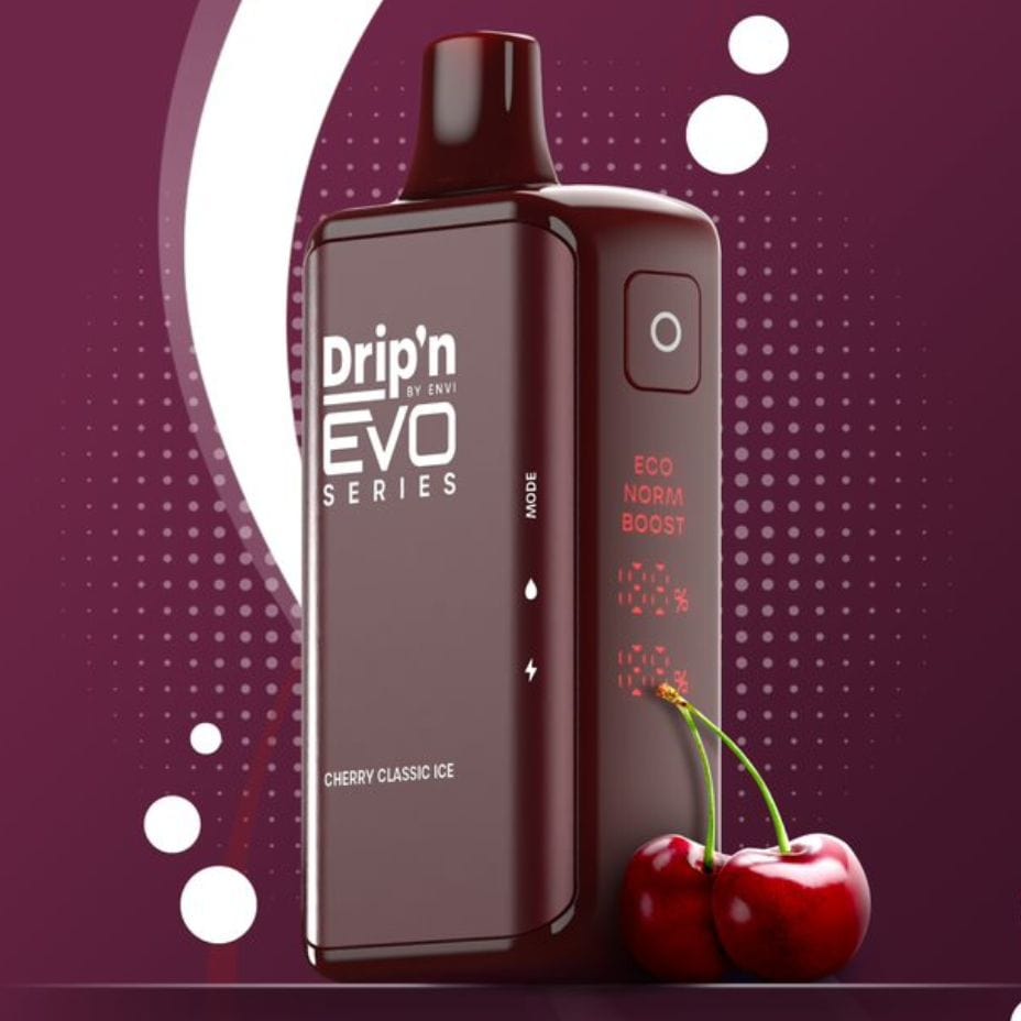 Drip'n by Envi EVO 28k Disposable Vape-Cherry Classic 28000 Puffs / 20mg Vapexcape Vape and Bong Shop Regina Saskatchewan