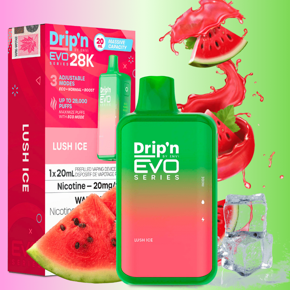 Drip'n by Envi EVO 28k Disposable Vape-Lush Ice 28000 Puffs / 20mg Vapexcape Vape and Bong Shop Regina Saskatchewan