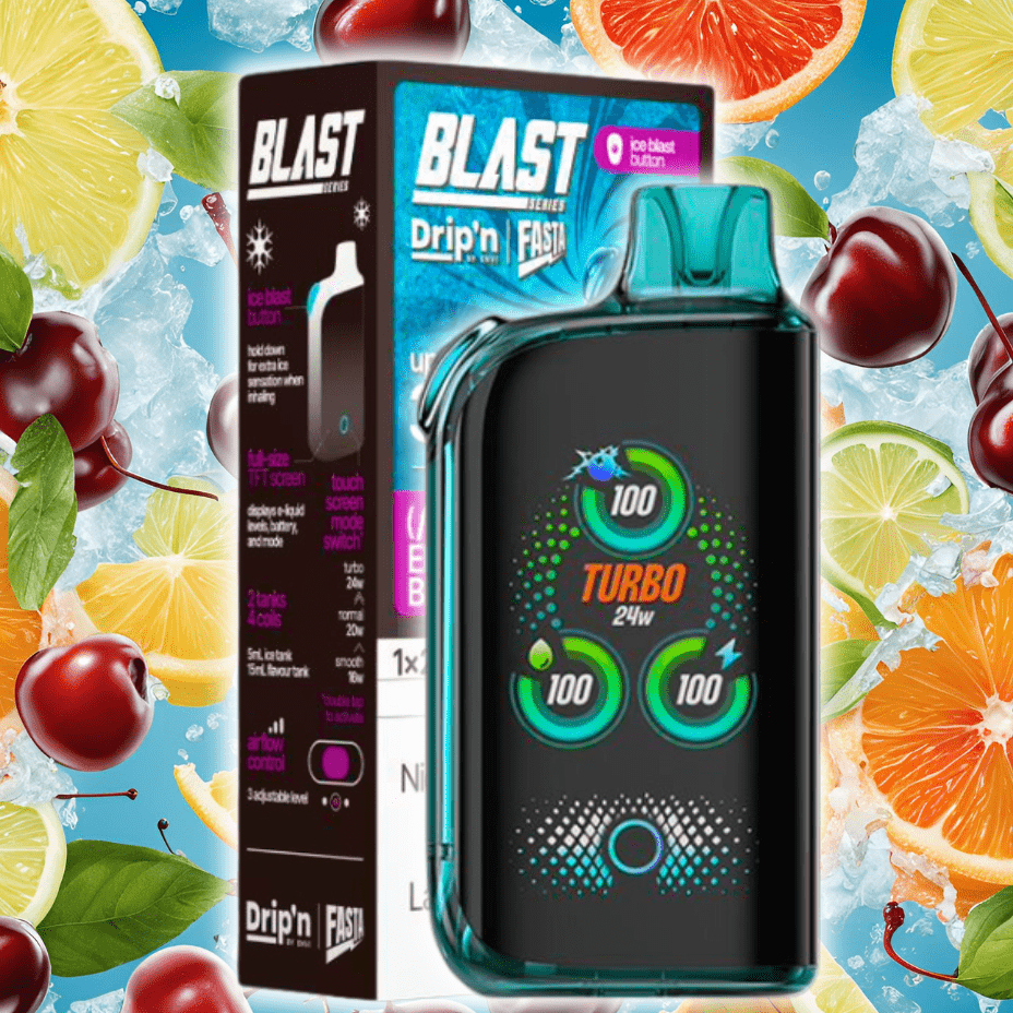 Envi Drip'n x Fasta Blast 30K Disposable Vape-Electric Fruit Blast 20mg / 30000 Puffs Vapexcape Vape and Bong Shop Regina Saskatchewan