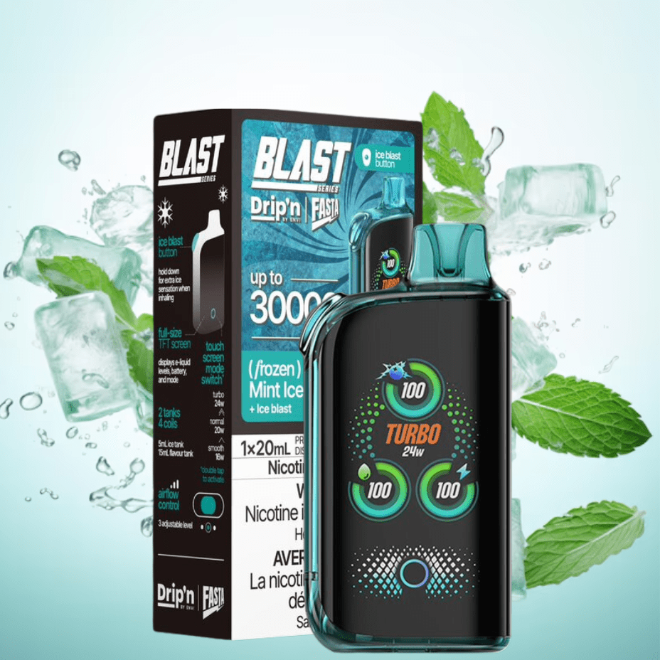 Envi Drip'n x Fasta Blast 30K Disposable Vape-Mint Ice Vapexcape Vape and Bong Shop Regina Saskatchewan