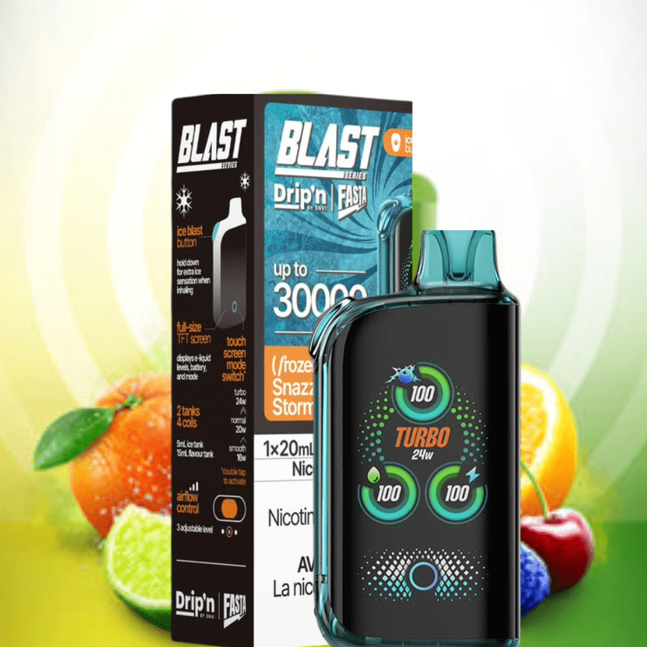 Envi Drip'n x Fasta Blast 30K Disposable Vape-Snazzy S Storm Vapexcape Vape and Bong Shop Regina Saskatchewan