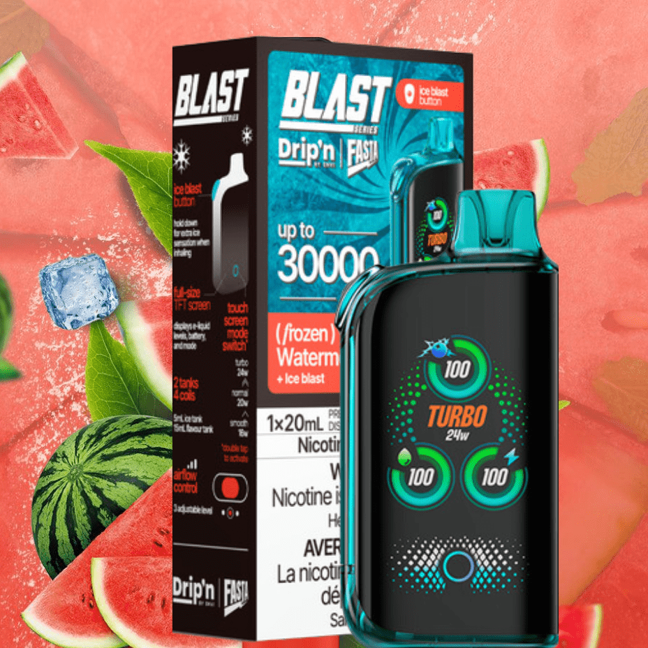 Envi Drip'n x Fasta Blast 30K Disposable Vape-Watermelon Ice Vapexcape Vape and Bong Shop Regina Saskatchewan