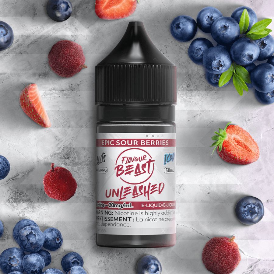 Epic Sour Berries Salts By Flavour Beast Unleashed E-liquid 30ml / 20mg Vapexcape Vape and Bong Shop Regina Saskatchewan