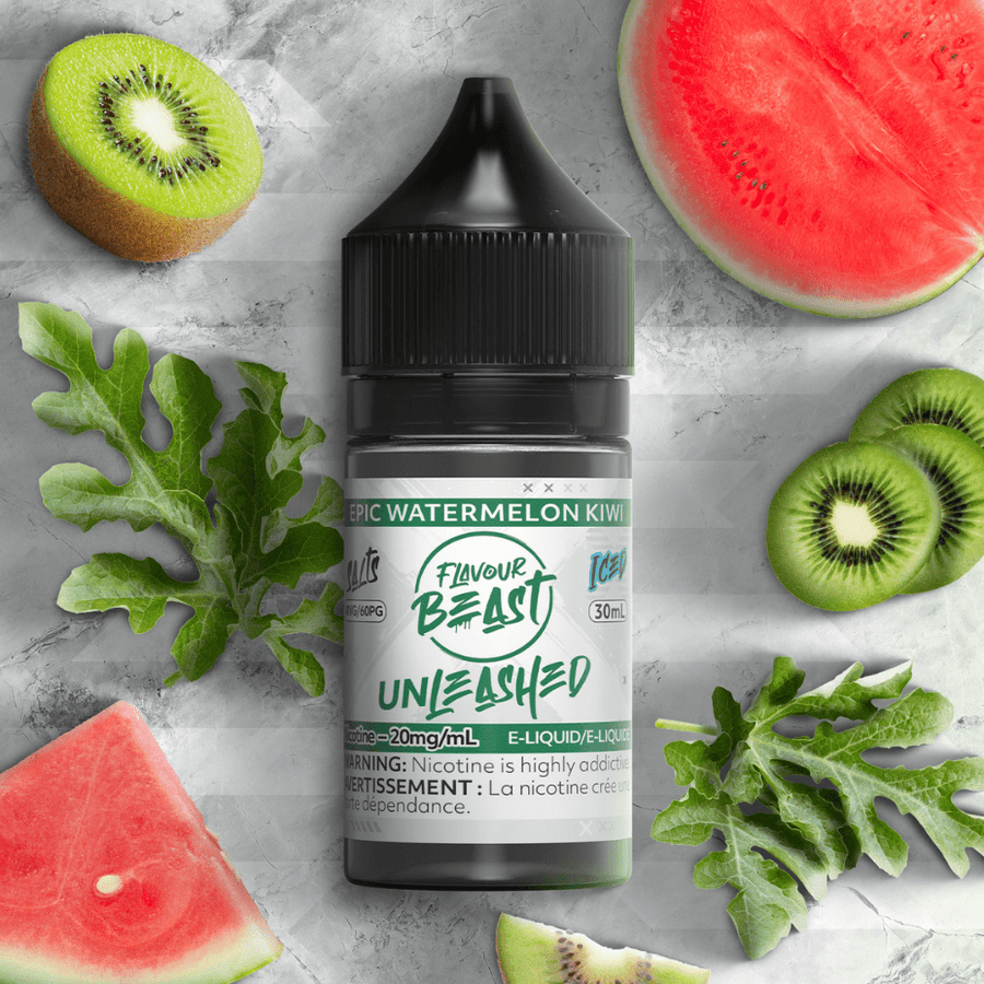 Epic Watermelon Kiwi Salts By Flavour Beast Unleashed E-liquid 30ml / 20mg Vapexcape Vape and Bong Shop Regina Saskatchewan