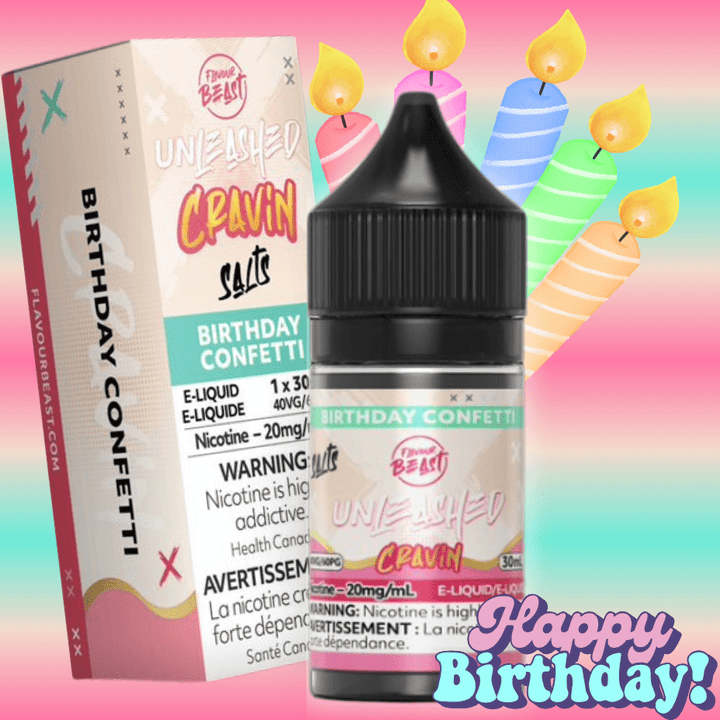 Flavor Beast Unleashed Cravin Salts-Birthday Confetti 30ml / 20mg Vapexcape Vape and Bong Shop Regina Saskatchewan