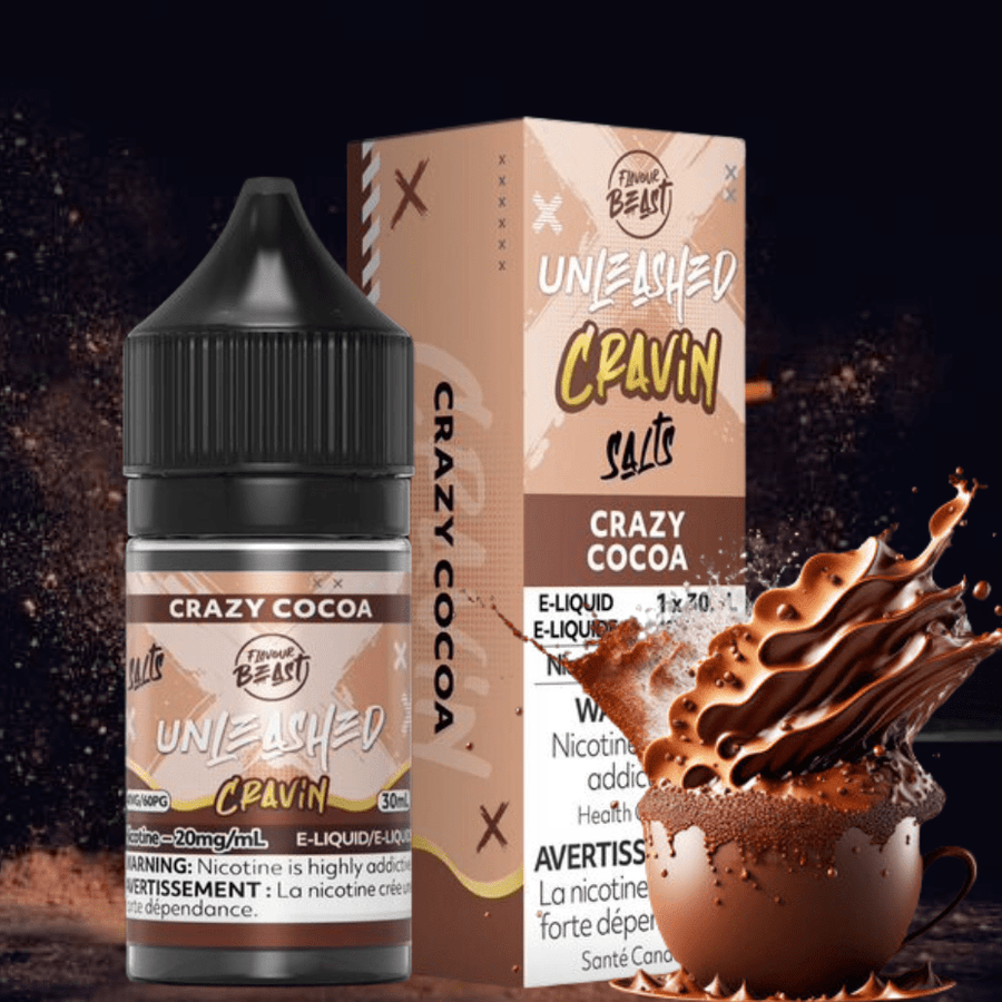 Flavor Beast Unleashed Cravin Salts-Crazy Cocoa 30ml / 20mg Vapexcape Vape and Bong Shop Regina Saskatchewan