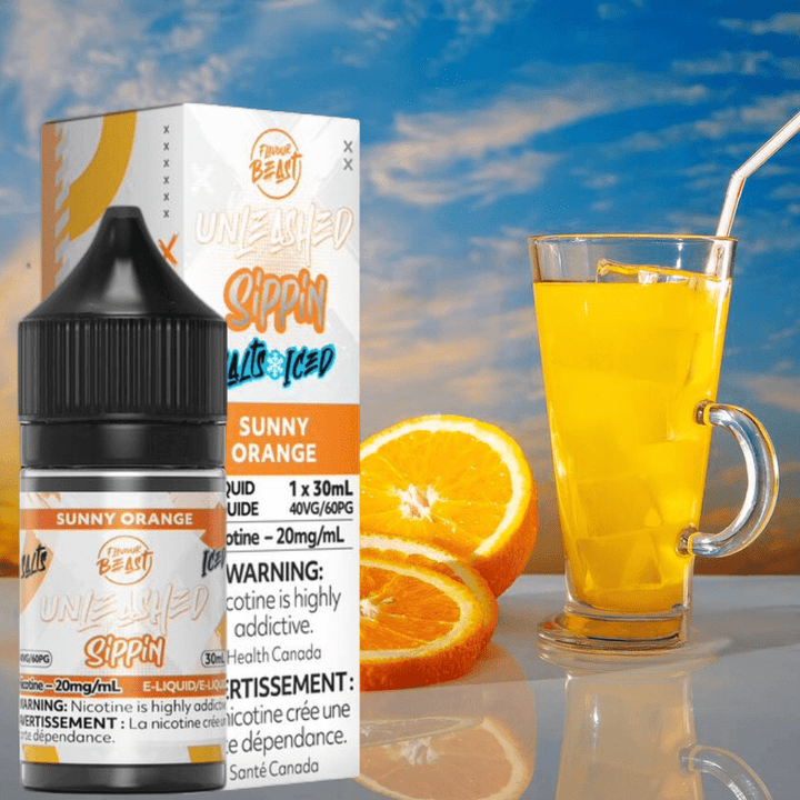 Flavor Beast Unleashed Sippin Salts-Sunny Orange 30ml / 20mg Vapexcape Vape and Bong Shop Regina Saskatchewan