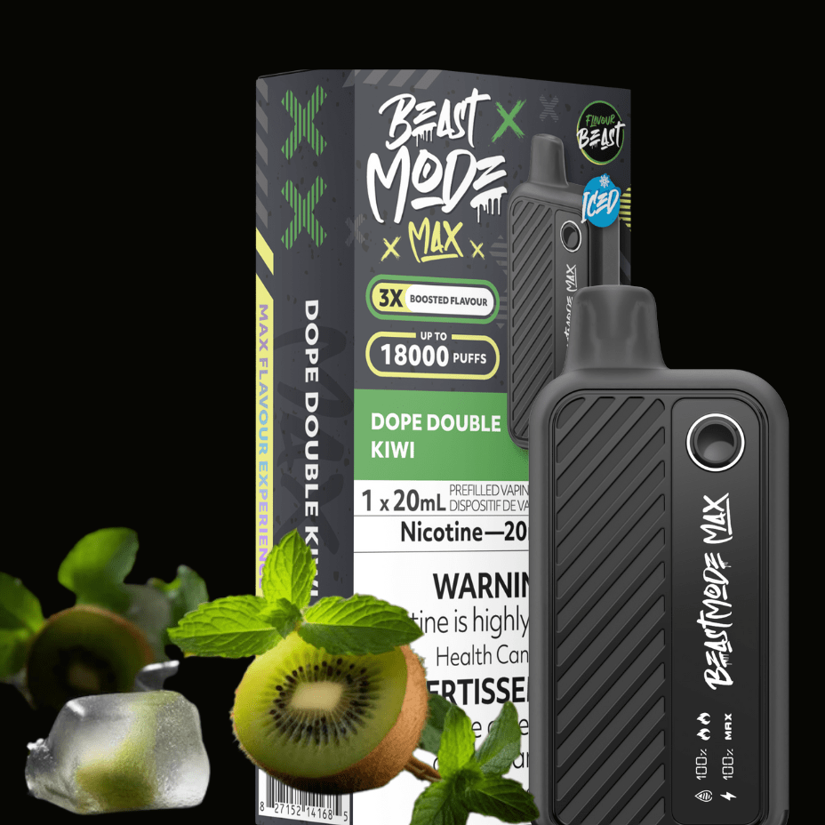 Flavour Beast Beast Mode Max 18k Disposable-Dope Double Kiwi 20ml / 18000 Puffs Vapexcape Vape and Bong Shop Regina Saskatchewan