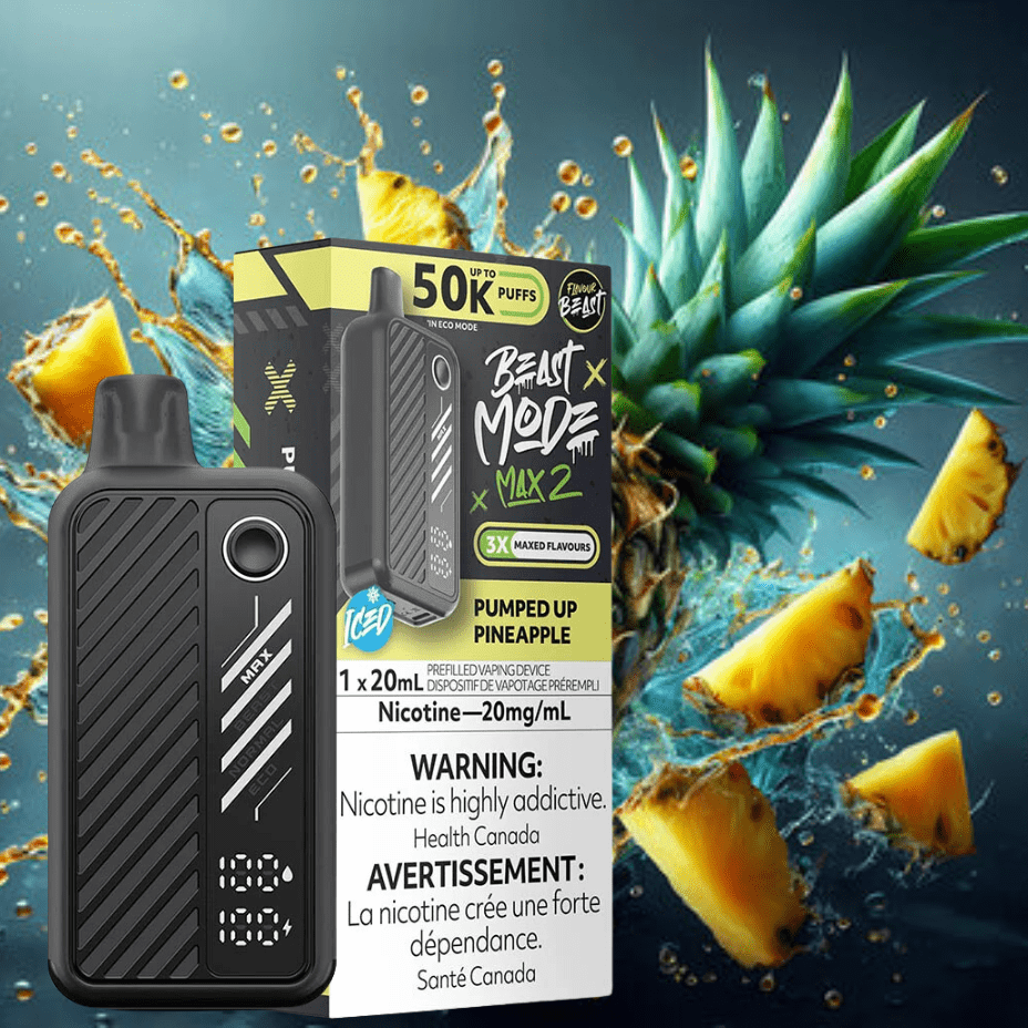 Flavour Beast Max 2 Disposable Vape-Pumped Up Pineapple Iced Vapexcape Vape and Bong Shop Regina Saskatchewan