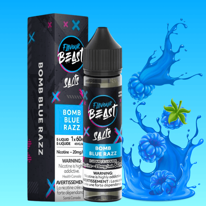 Flavour Beast Salt-Bomb Blue Razz-60ml 60ml / 20mg Vapexcape Vape and Bong Shop Regina Saskatchewan