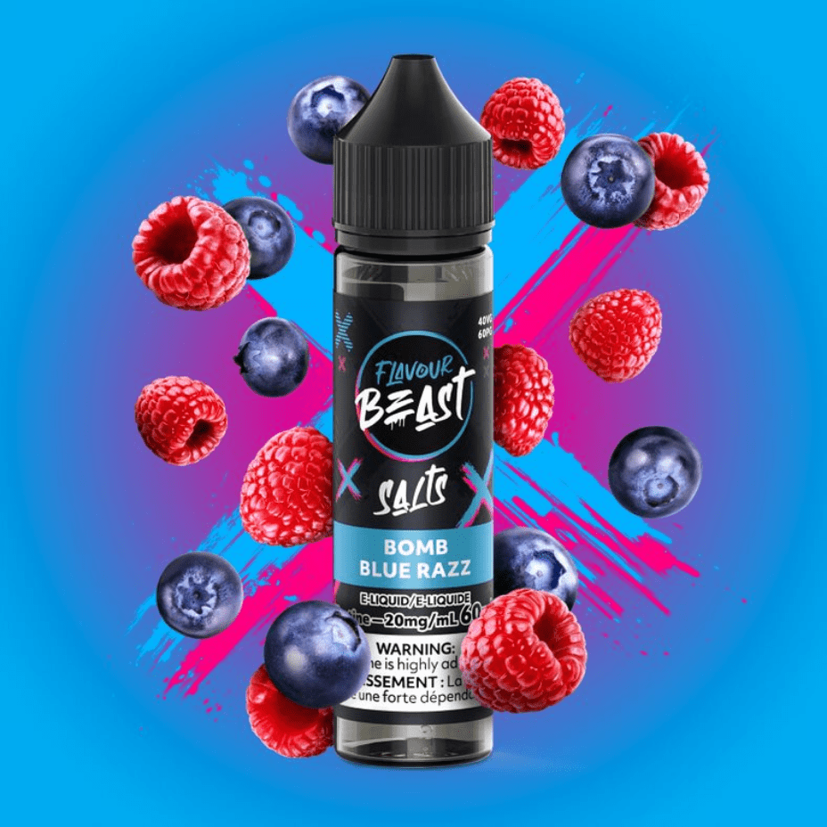 Flavour Beast Salt-Bomb Blue Razz-60ml 60ml / 20mg Vapexcape Vape and Bong Shop Regina Saskatchewan