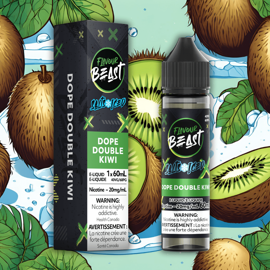 Flavour Beast Salt-Dope Double Kiwi-60ml 60mL / 20mg Vapexcape Vape and Bong Shop Regina Saskatchewan