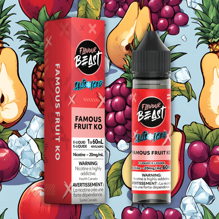 Flavour Beast Salt-Famous Fruit KO Iced-60ml 60mL / 20mg Vapexcape Vape and Bong Shop Regina Saskatchewan