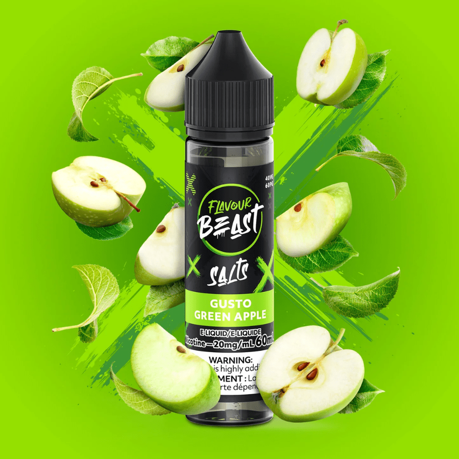 Flavour Beast Salt-Gusto Green Apple-60ml 60ml / 20mg Vapexcape Vape and Bong Shop Regina Saskatchewan