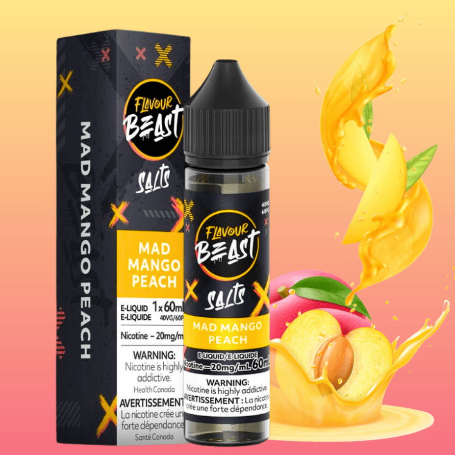 Flavour Beast Salt-Mad Mango Peach-60ml 60ml / 20mg Vapexcape Vape and Bong Shop Regina Saskatchewan