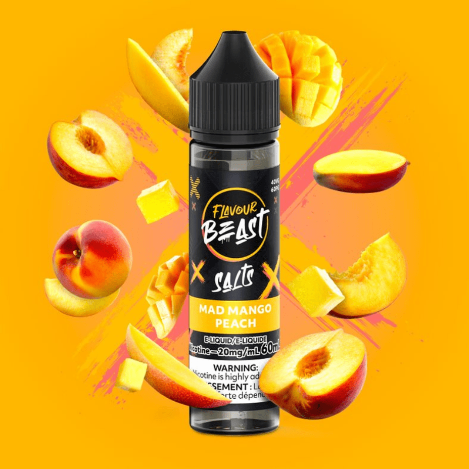 Flavour Beast Salt-Mad Mango Peach-60ml 60ml / 20mg Vapexcape Vape and Bong Shop Regina Saskatchewan