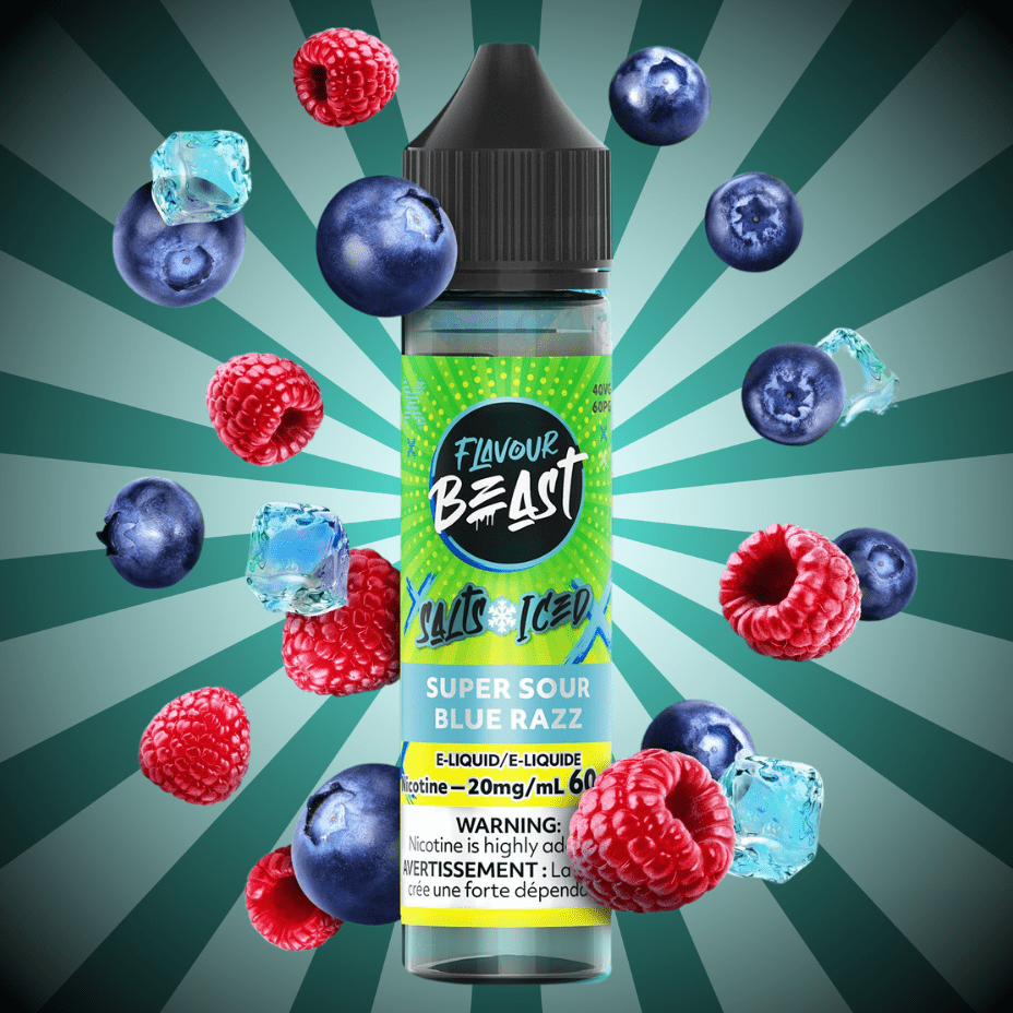 Flavour Beast Salt-Super Sour Blue Razz 60ml / 20mg Vapexcape Vape and Bong Shop Regina Saskatchewan