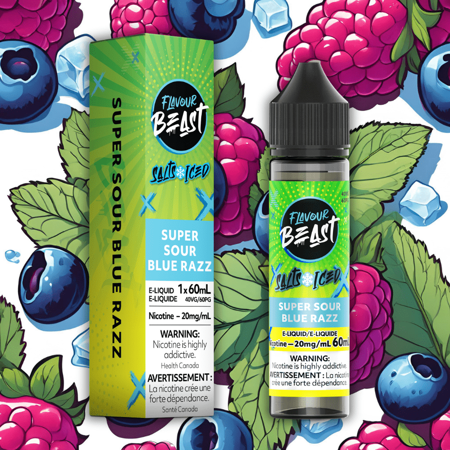 Flavour Beast Salt-Super Sour Blue Razz-60ml 60mL / 20mg Vapexcape Vape and Bong Shop Regina Saskatchewan