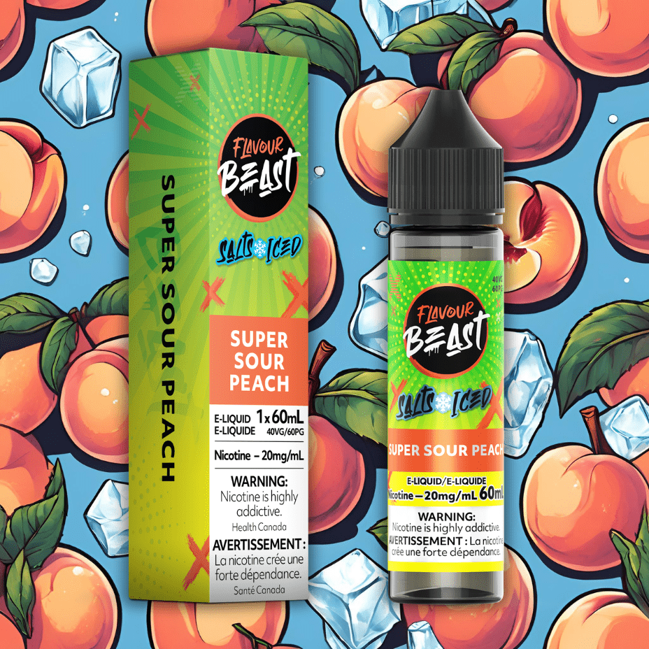 Flavour Beast Salt-Super Sour Peach-60ml 60mL / 20mg Vapexcape Vape and Bong Shop Regina Saskatchewan