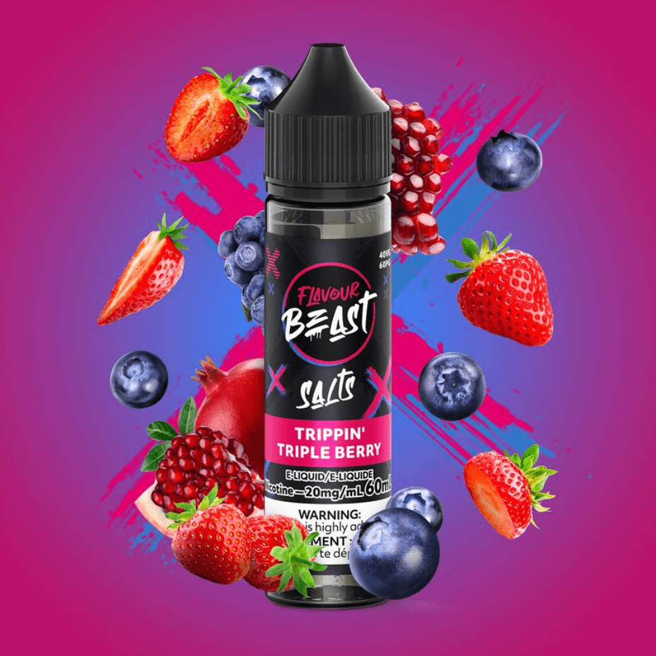 Flavour Beast Salt-Trippin' Triple Berry-60ml 60ml / 20mg Vapexcape Vape and Bong Shop Regina Saskatchewan