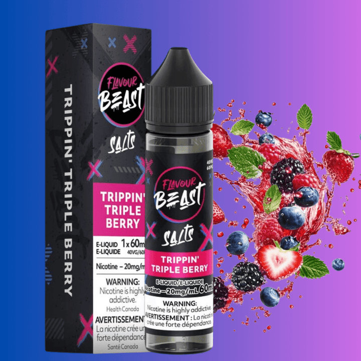 Flavour Beast Salt-Trippin' Triple Berry-60ml 60ml / 20mg Vapexcape Vape and Bong Shop Regina Saskatchewan