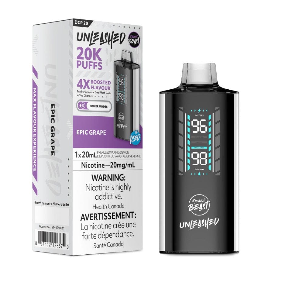 Flavour Beast Unleashed DCP 20K Disposable Vape - Epic Grape Vapexcape Vape and Bong Shop Regina Saskatchewan