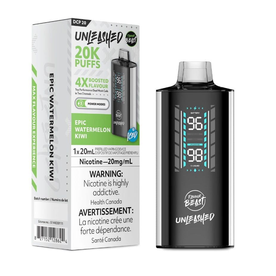 Flavour Beast Unleashed DCP 20K Disposable Vape - Epic Watermelon Kiwi Vapexcape Vape and Bong Shop Regina Saskatchewan