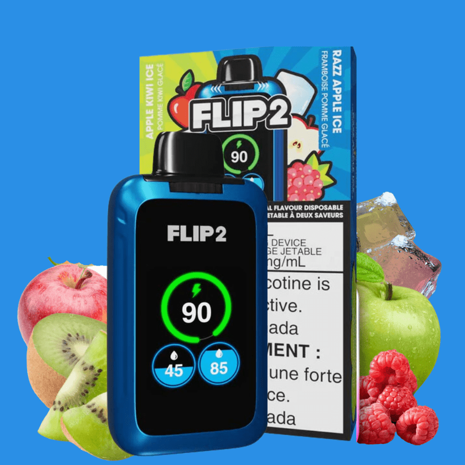 Flip Bar 2 Disposable Vape- Apple Kiwi Ice and Razz Apple Ice 11000 Puffs Vapexcape Vape and Bong Shop Regina Saskatchewan