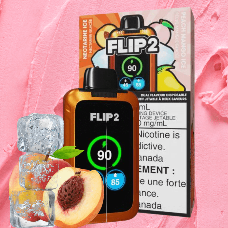 Flip Bar 2 Disposable Vape- Nectarine Ice & Peach Mango Ice 11000 Puffs Vapexcape Vape and Bong Shop Regina Saskatchewan