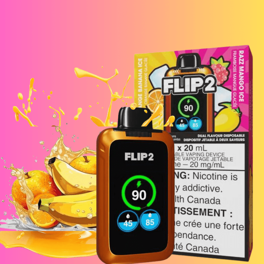 Flip Bar 2 Disposable Vape- Orange Banana & Razz Mango Ice 11000 Puffs Vapexcape Vape and Bong Shop Regina Saskatchewan