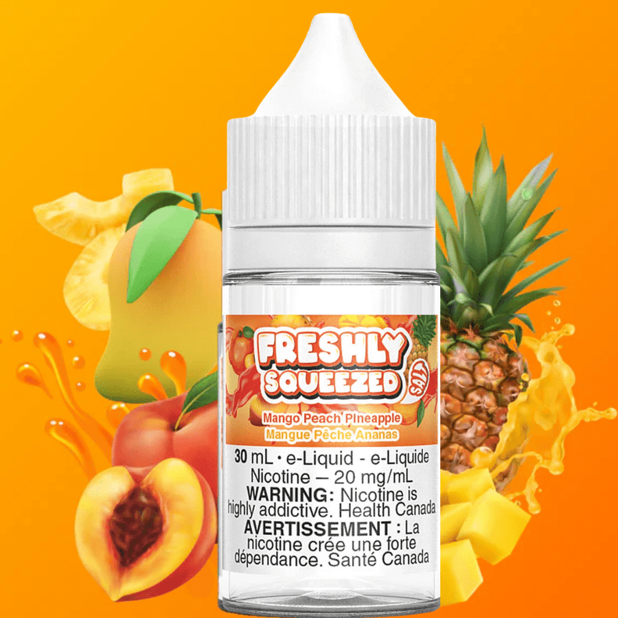 Fresh Squeezed Salt-Mango Peach Pineapple 30ml / 12mg Vapexcape Vape and Bong Shop Regina Saskatchewan